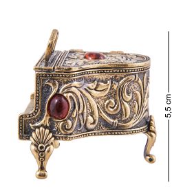 Народные промыслы AM-3881 Шкатулка «Рояль» (латунь, янтарь)