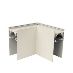 UBX-MS21-35 WHITE Коннектор для накладных магнитных шинопроводов. 35мм. Угловой. Горизонтальный. Белый. ТМ Uniel
