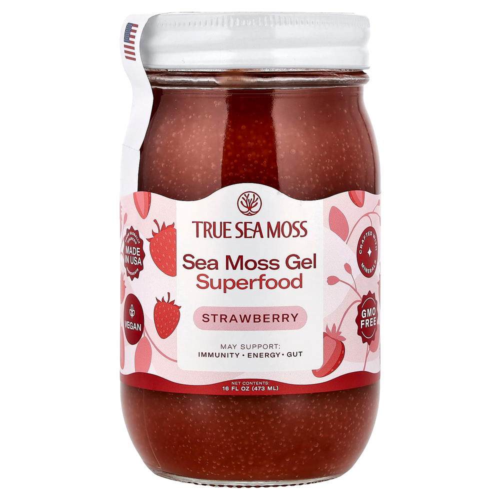 True Sea Moss, гель с суперфудами из морского мха, клубника, 473 мл (16 жидк. унций)