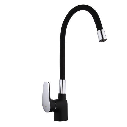 Смеситель для кухни 35к F4453-04 FRAP (гибкий излив, п/гайку, ЧЕРНЫЙ, латунь)