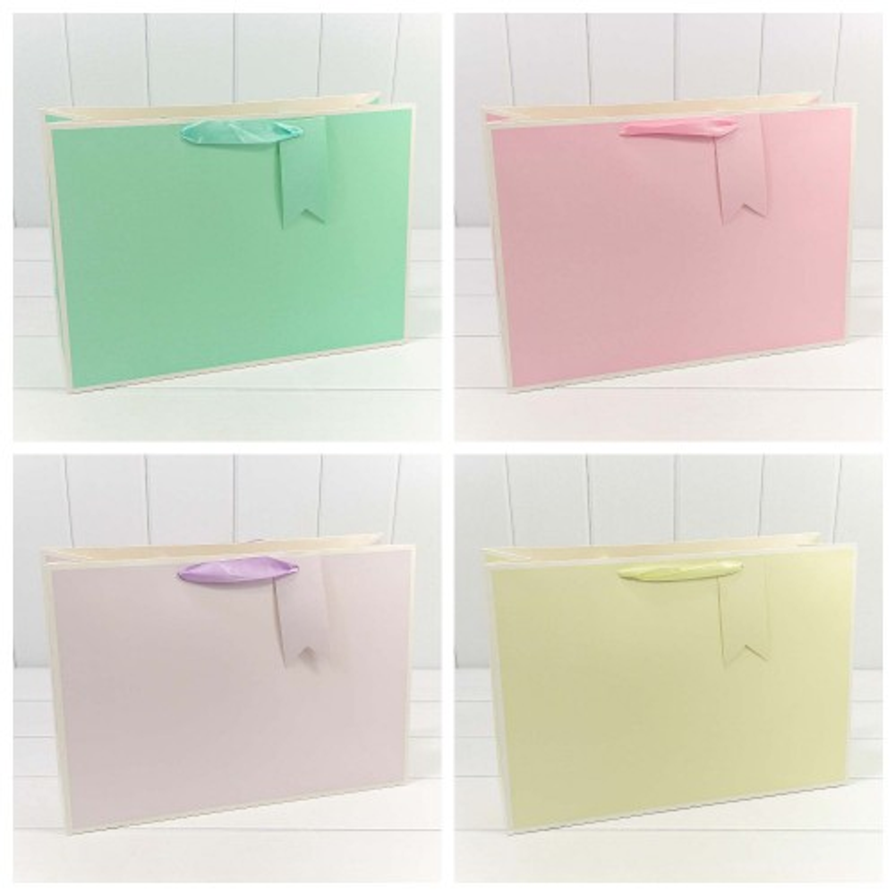 Пакет подарочный 45х32х15см Премиум однотонный в рамке (Микс)