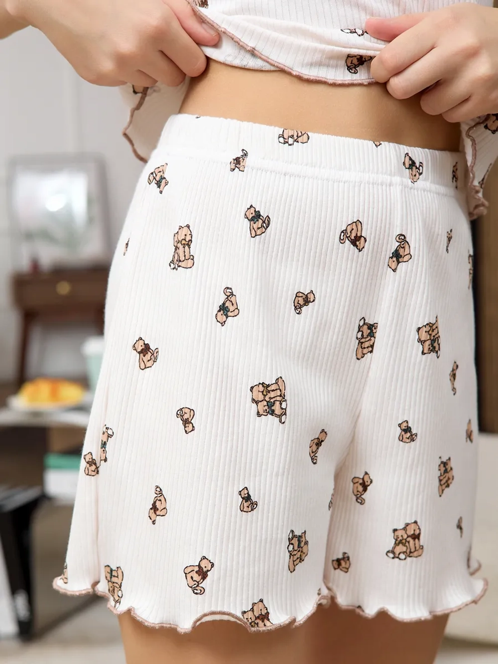 Пижама домашняя с шортами лапша