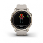 Умные часы Garmin FENIX 7S PRO Sapphire Solar 42 мм золотистый корпус со светло-песочным ремешком