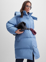 MIDI пуховик с объемным капюшоном, BLUE 🦋