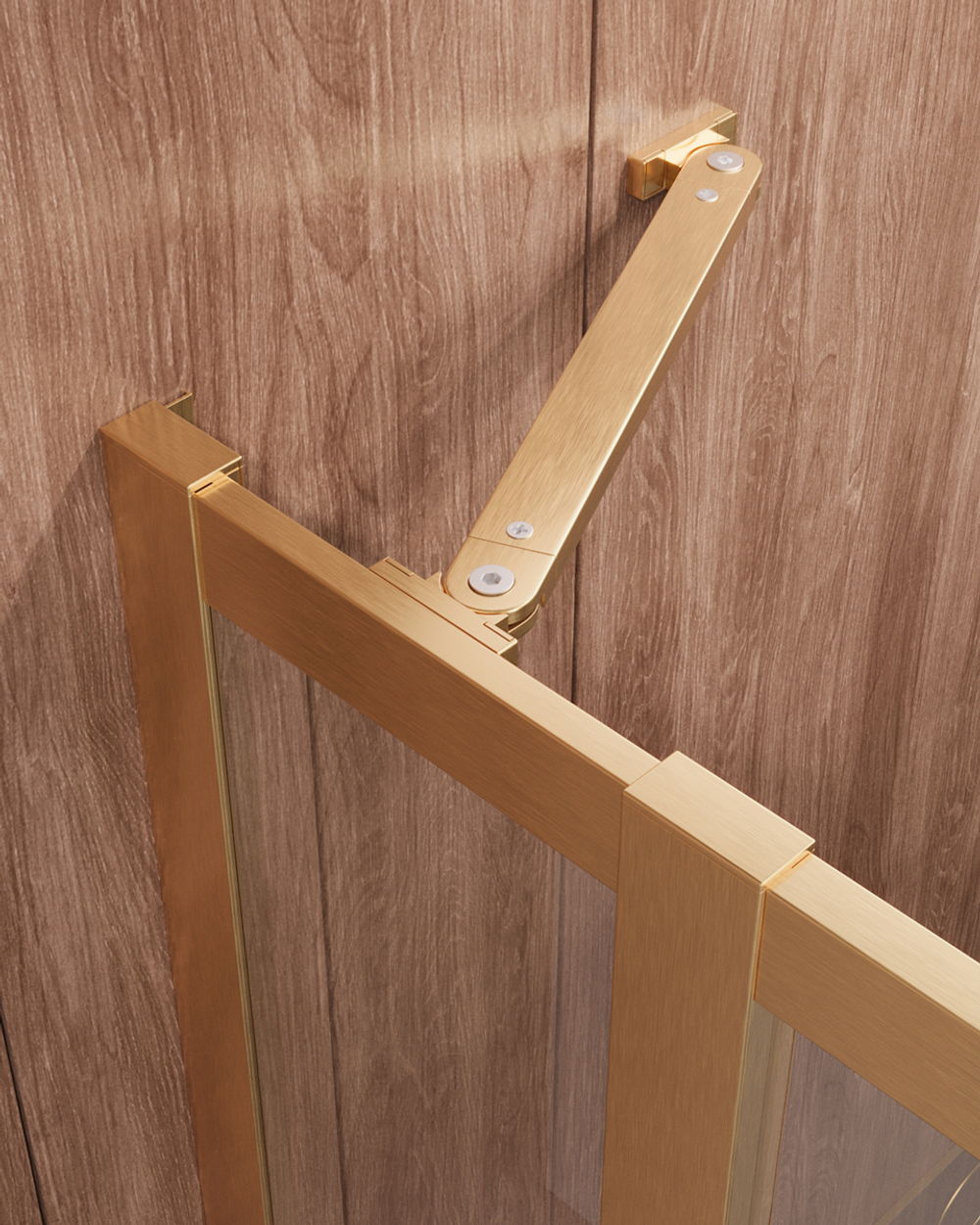 Душевой уголок Cezares MOLVENO-AH-22-120/110-C-BORO-IV, 120х110х195, профиль брашированное золото, прозрачное стекло