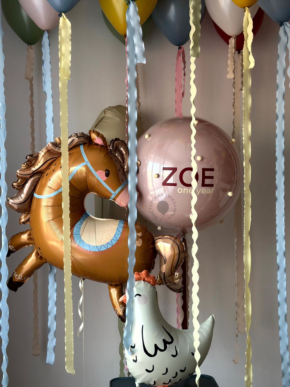 Воздушные шары на годик для девочки №9055 