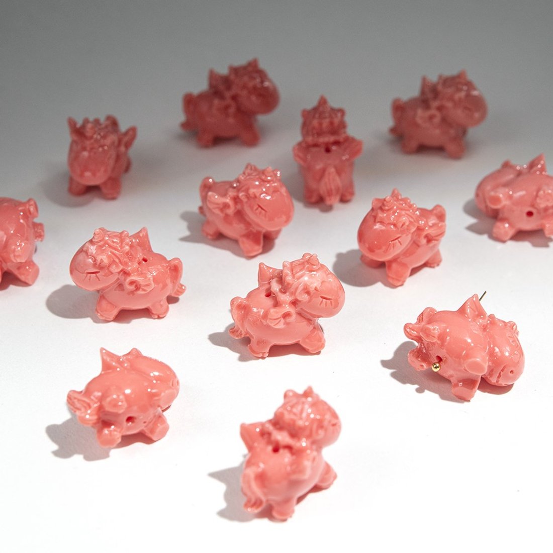 Подвеска "Единорог", 20,6*19мм, коралловая пудра