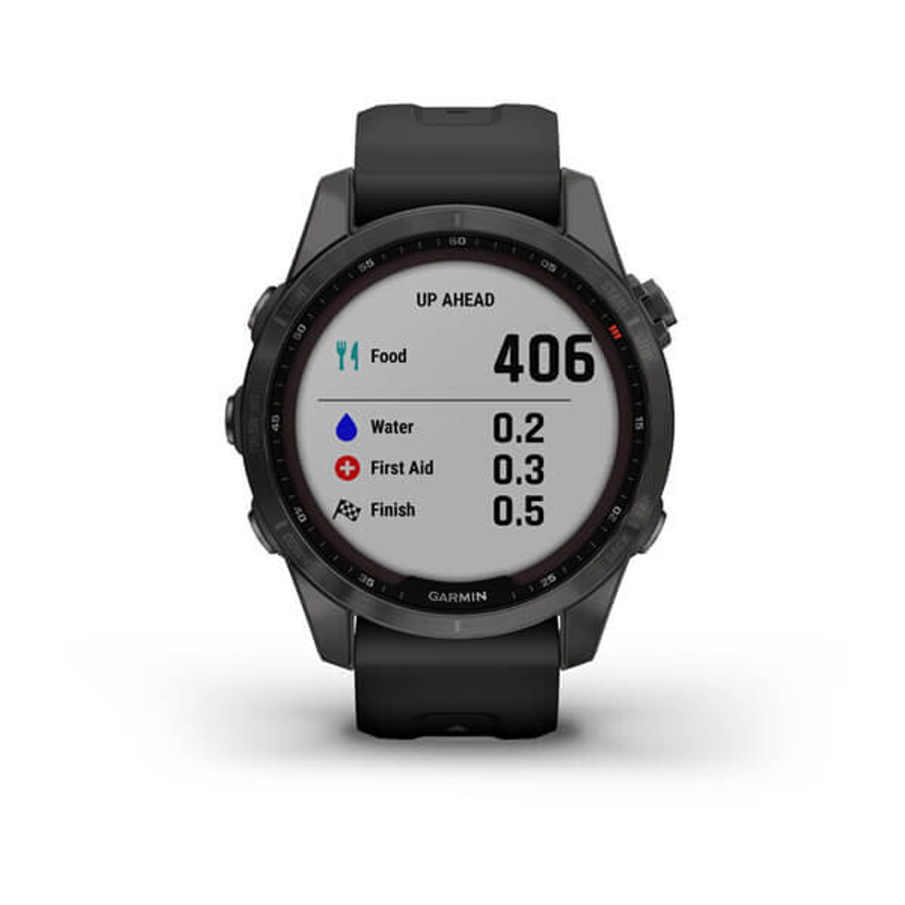 часы Garmin Fenix 7X Sapphire Solar титановый черный DLC с силиконовым ремешком 51 мм (010-02541-23)