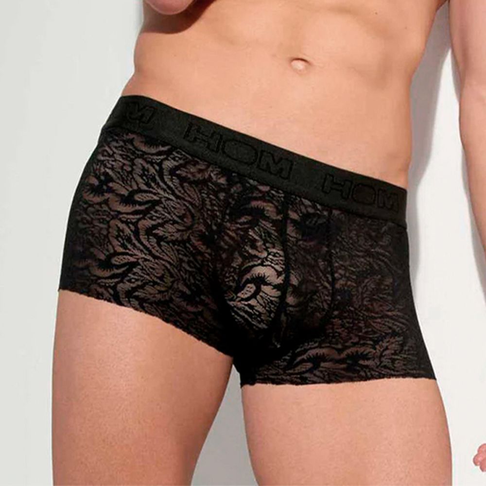 Мужские трусы хипсы черные кружевные HOM Free Cut Lace 40-2888-0004
