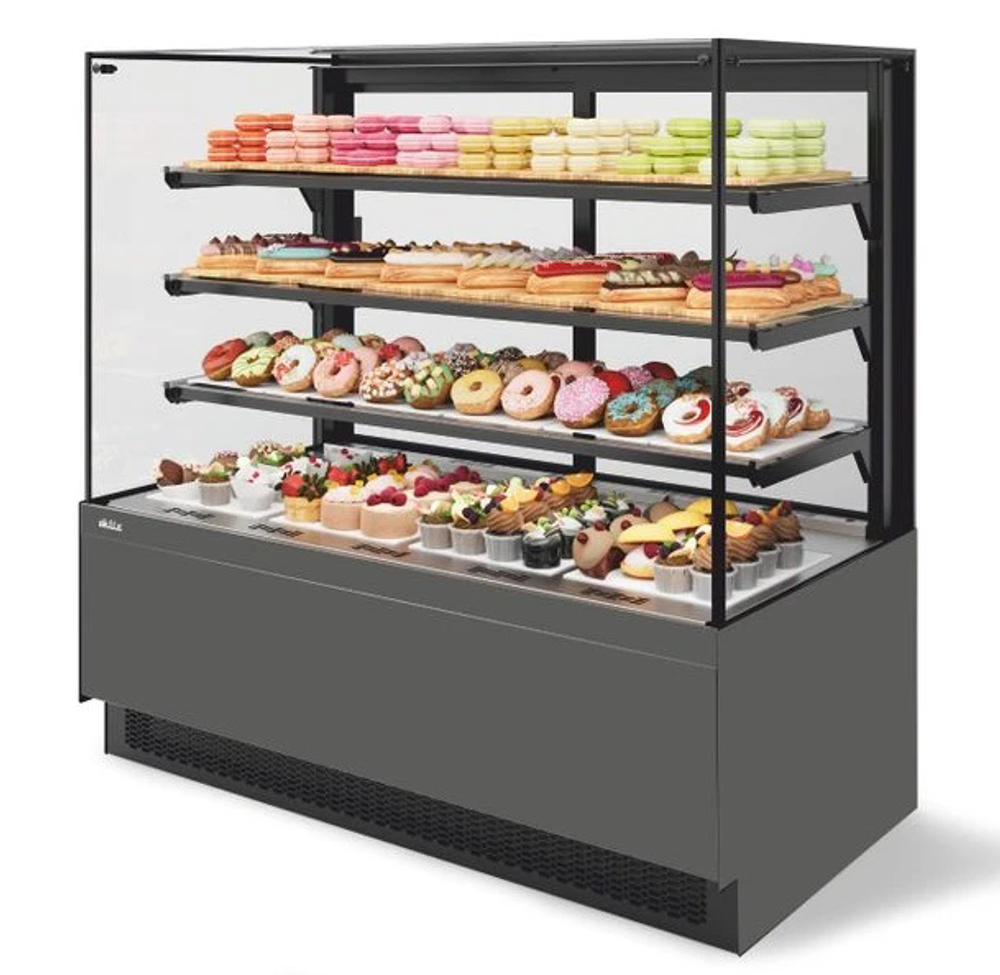 Витрина кондитерская Chilz Vete II kub 90, Антрацит/Серый матовый