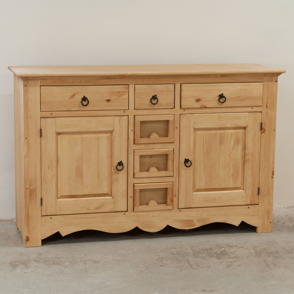 Шкаф буфет Прованс 4 двери 6 ящиков из массива сосны (верхняя и нижняя часть буфета)