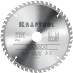 KRAFTOOL Precision, 210 х 30 мм, 48Т, пильный диск по дереву (36952-210-30)