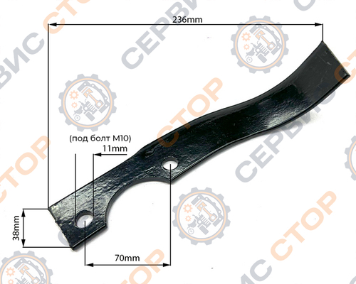 Нож почвофрезы для мотоблоков с воздушным охлаждением левый