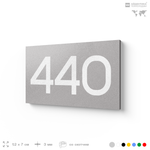 Номер на дверь 440, табличка на дверь для офиса, квартиры, кабинета, аудитории, склада, серая 120х70 мм, Айдентика Технолоджи