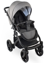 Детская коляска Bexa Ideal Eco 2 в 1 IE05 черный+св.серая кожа