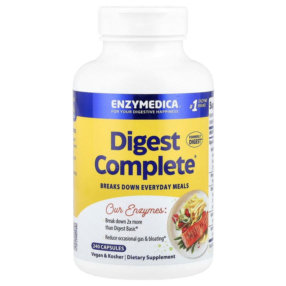 Enzymedica, Digest, полная формула ферментов, 240 капсул