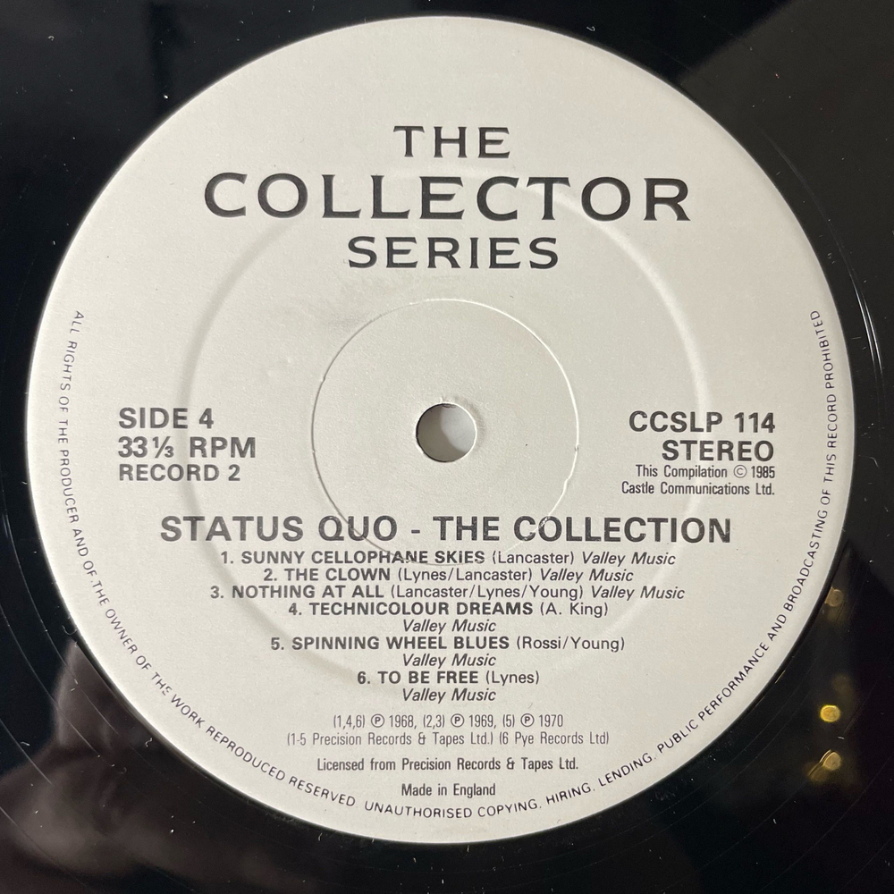 Винтажная виниловая пластинка LP Status Quo The Collection (Англия 1985)