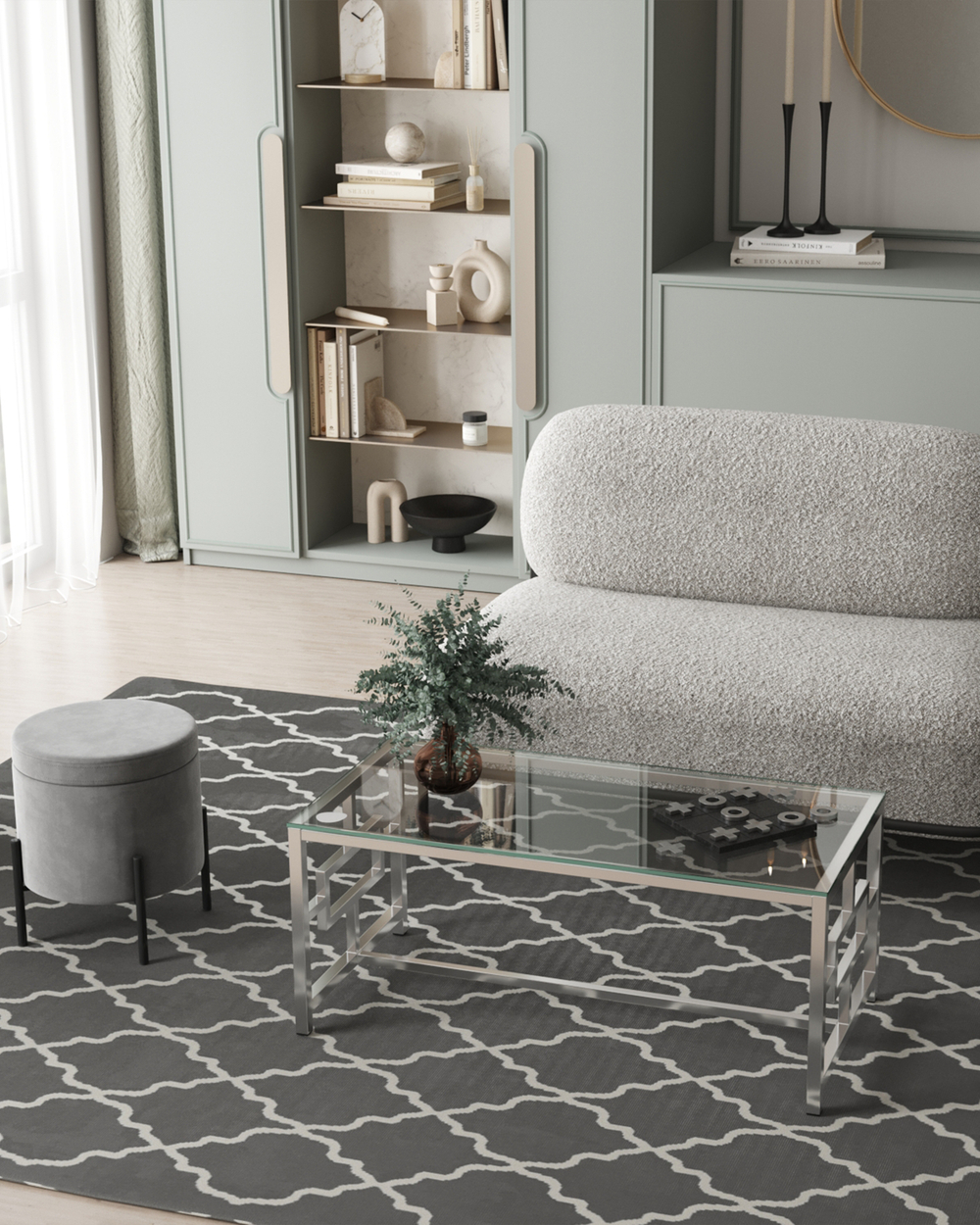 Журнальный стол 120*60 БРУКЛИН серебро