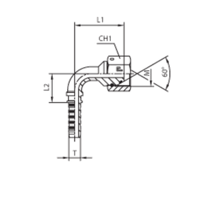 Фитинг DN 08 DKM (Г) 16x1.5 (90) (штифтованная гайка, o-ring)
