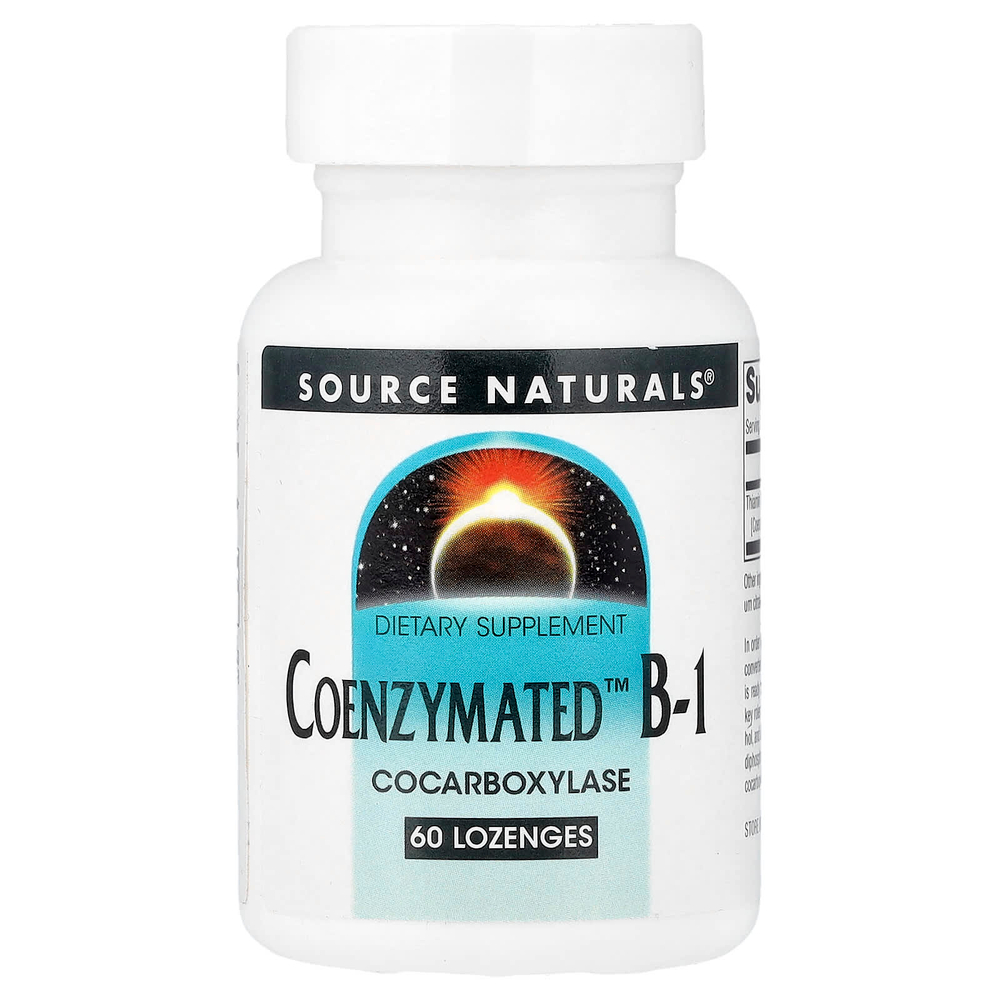 Source Naturals, Coenzymated™, витамин B1, 60 пастилок (13 мг в 1 пастилке)
