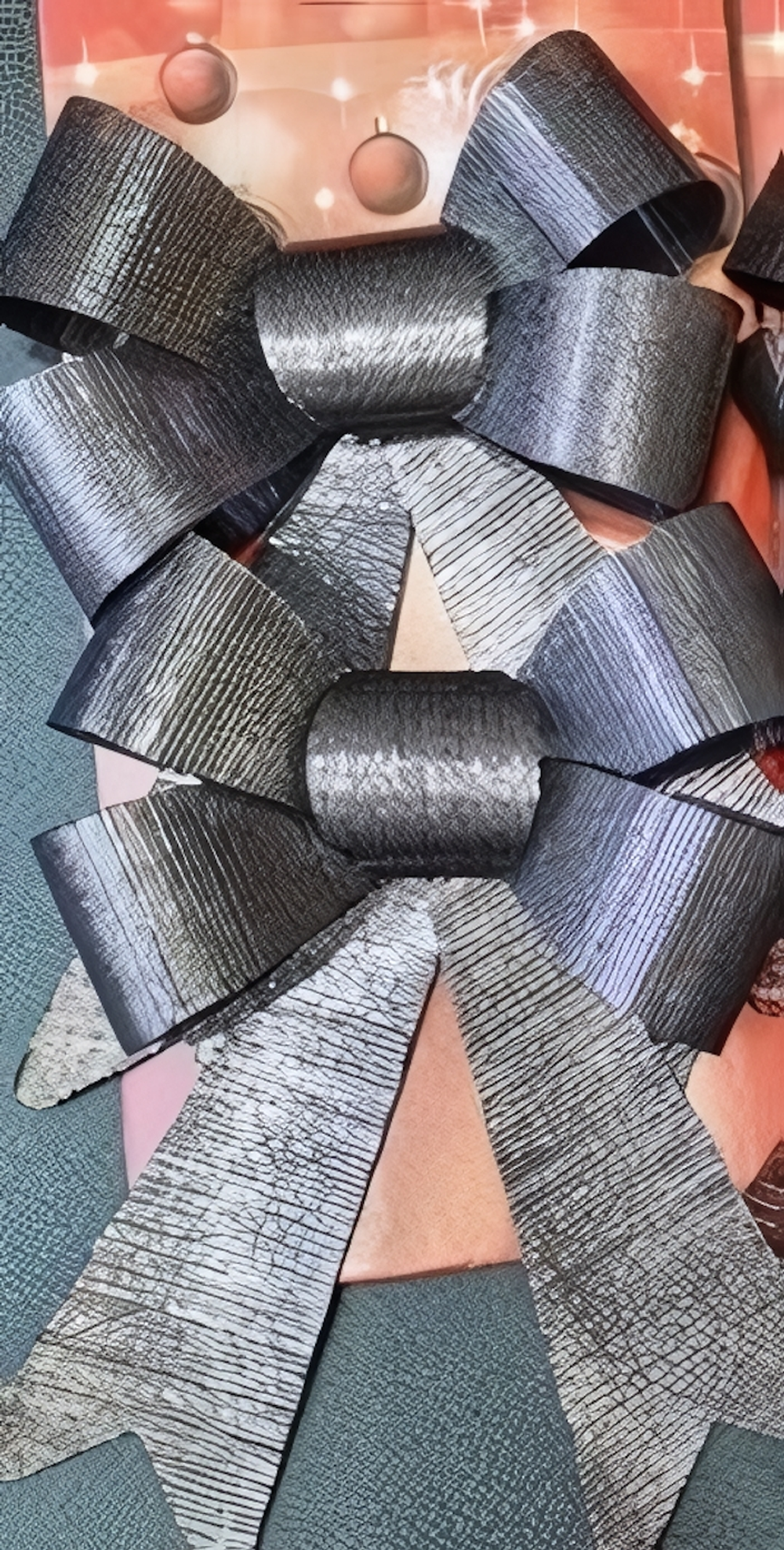 Бант на ёлку «Элегант» 13*18 см (набор 2 шт), Черная ночь