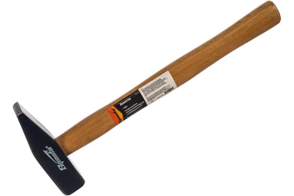 Молоток слесарный, 700 г, квадратный боек, деревянная рукоятка Sparta, 102135