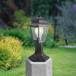 Садово-парковый светильник ЭРА НТУ 04-60-001 Оскар черный 4 гранный напольный IP44 Е27 max60Вт