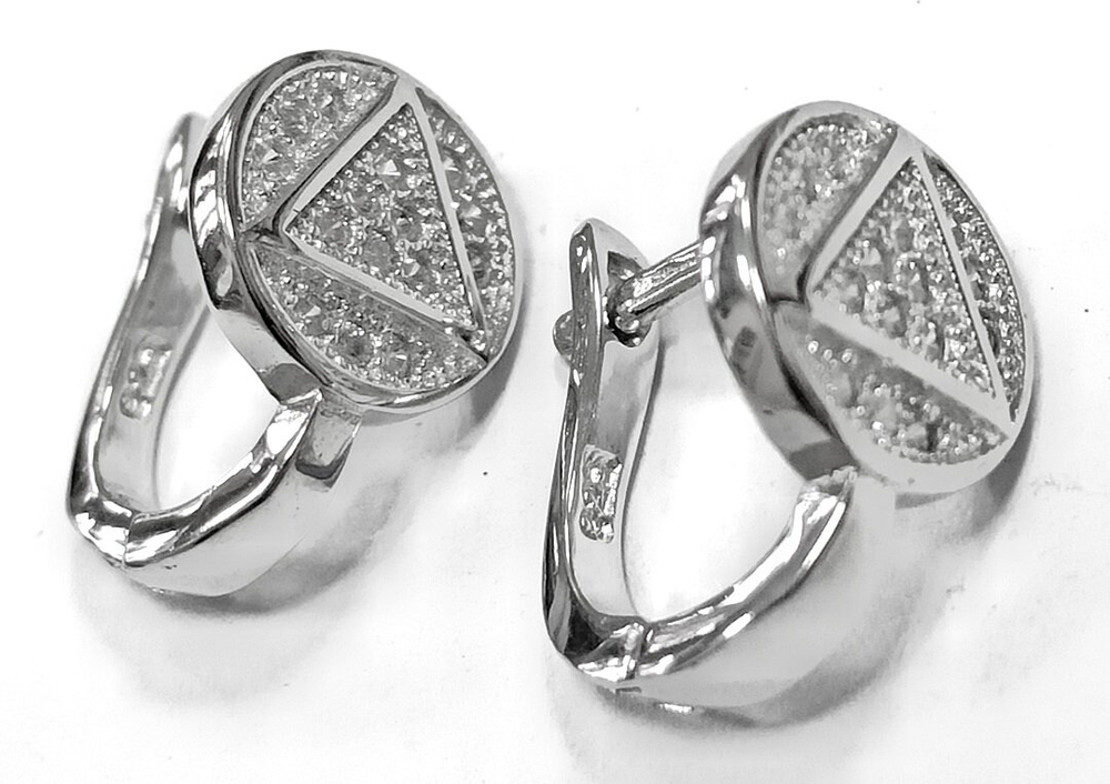 Ювелирные серьги из серебра 925 пробы с фианитами