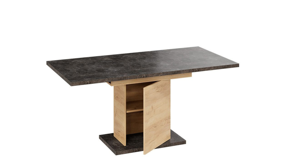 Стол кухонный обеденный раздвижной Дуб Крафт золотой/Ателье темное 120(163)х80х75 см