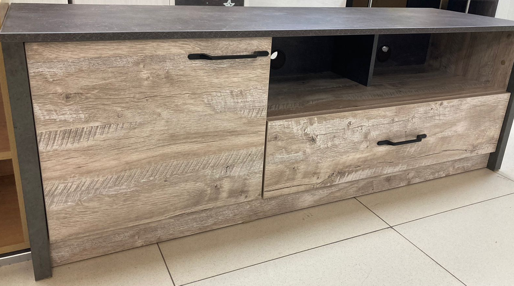 Тумба ТВ Клео Дуб Юкон/Ателье темное