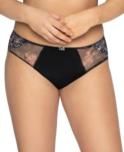 Соблазнительные трусики-слипы с вышивкой и принтом (Размер: XL) (Цвет: черный)