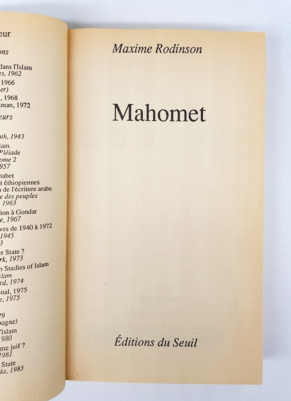 "Mahomet (Магомет)". Maxime Rodinson (Максим Родинсон) 1961 г.