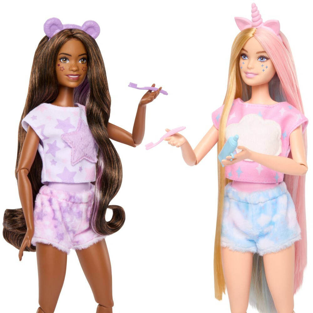 Barbie Cutie Reveal - подарочный набор для пижамной вечеринки с 2 куклами и аксессуарами HRY15 / артикул   HRY15  / GTIN 194735188574