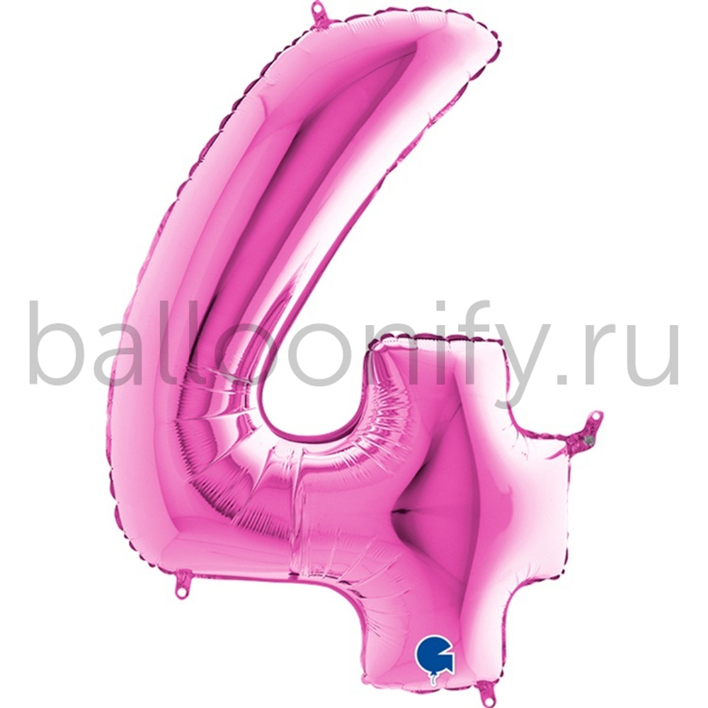Шар ЦИФРА 4 Pink 40" 102 см