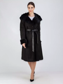 Дубленка зимняя натуральная с капюшоном длинная и теплая