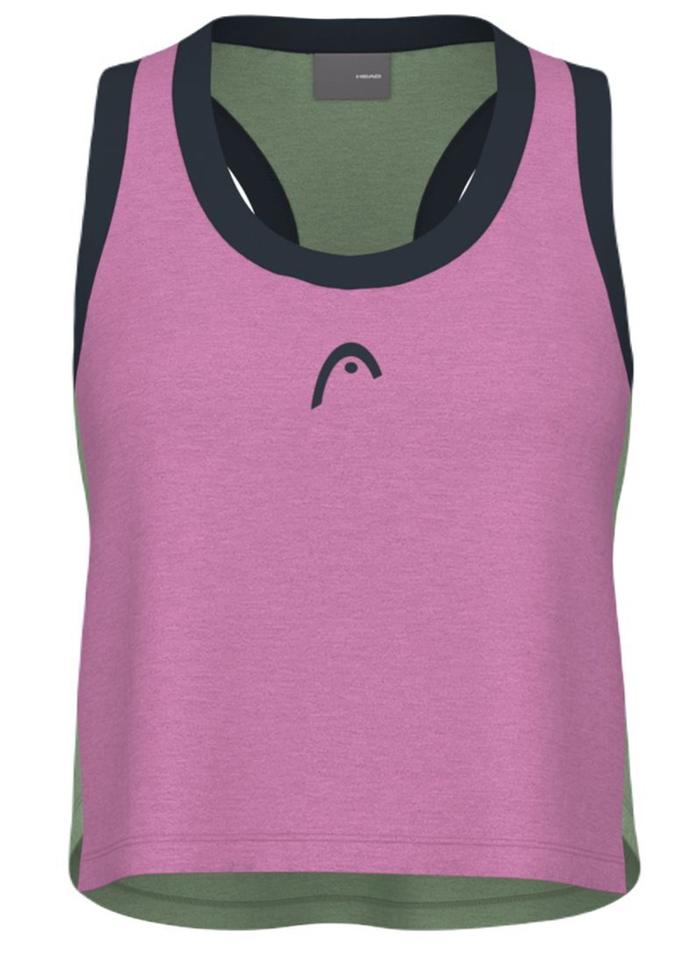 Женский топ теннисный Head Play Crop Top - cyclame/celery green