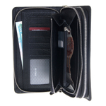 Мужской чёрный кожаный клатч портмоне на молнии GALIB 7M205