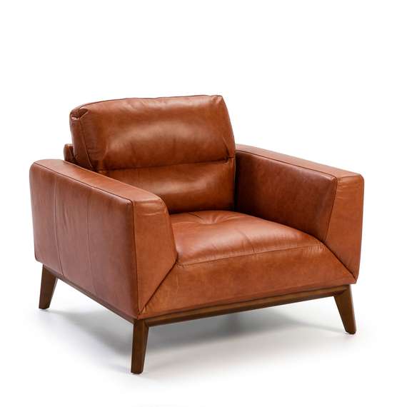 Кресло Angel Cerda KF1016-1P, коричневая кожа