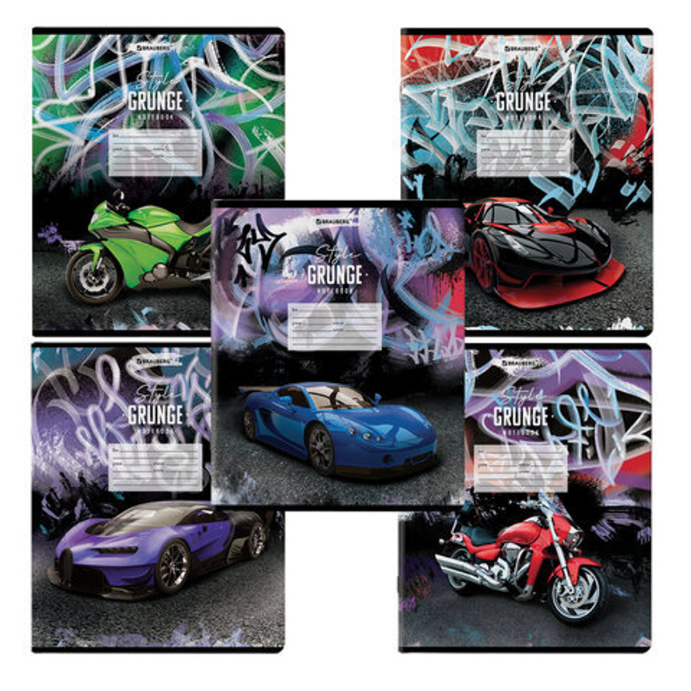 Тетрадь 18 л. BRAUBERG клетка, обложка картон, "SPORTS CAR"