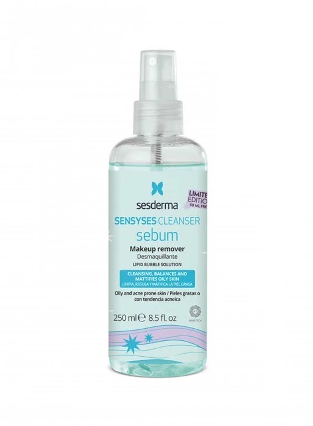 Sesderma SENSYSES CLEANSER Sebum- Лосьон липосомальный для снятия макияжа для жирной и склонной к акне кожи, 200 мл