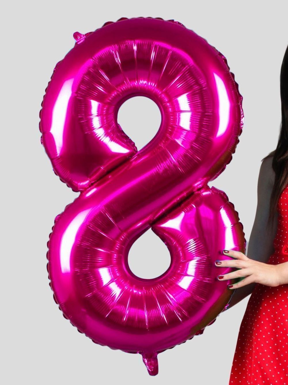 FM Шар 40" / 102 см "Цифра 8" фуксия фуше (БГ-60)  Изображение5