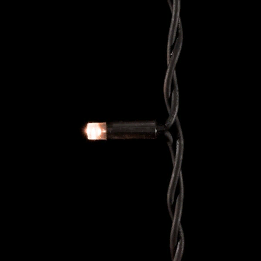 Светодиодная бахрома с колпачком 3,2*0,9 м., 168 экстра теплых белых LED ламп, каучуковый черный провод, LTC (LL168-1-2EWW)