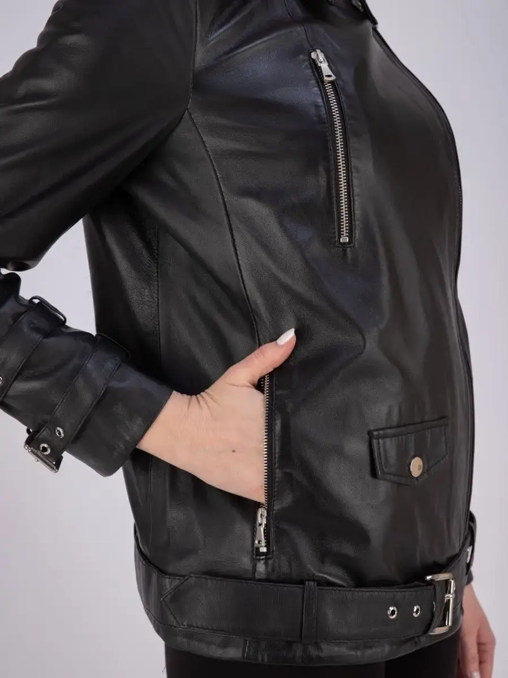 Косуха женская оверсайз из натуральной кожи Турция