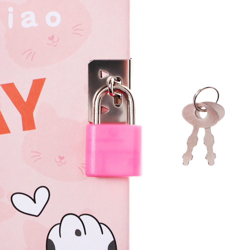 Записная книжка подарочная, 45 листов, линия, на замке, на гребне, Лапки (17,8х13см)   10549455