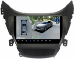 Магнитола для Hyundai Elantra 5 2011-2013 - FarCar BX360M-360 монитор 9.5" 2K QLED на Android 13, 6Гб+128Гб, CarPlay, 4G SIM-слот, 4 камеры в комплекте