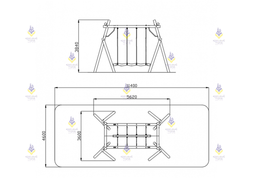 Качели на круглых столбах «Викинг»