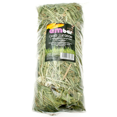 Сено "Ambar" PREMIUM с кэроб и воздушной кукурузой 400гр