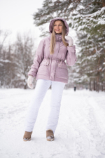 Костюм женский зимний "Fly" пудра-белый