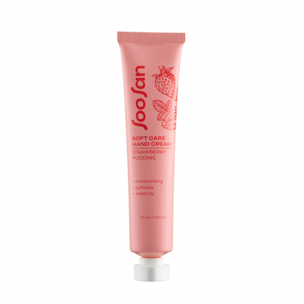 SOOSAN Soft Care Hand Cream Strawberries Pudding Увлажняющий крем для рук с ароматом клубники 50мл