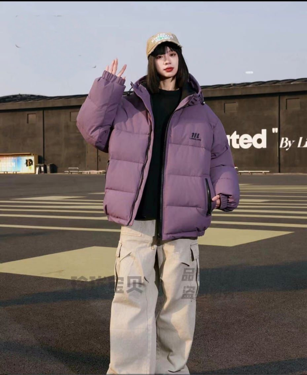 Куртка зимняя оверсайз молодежная с капюшоном.